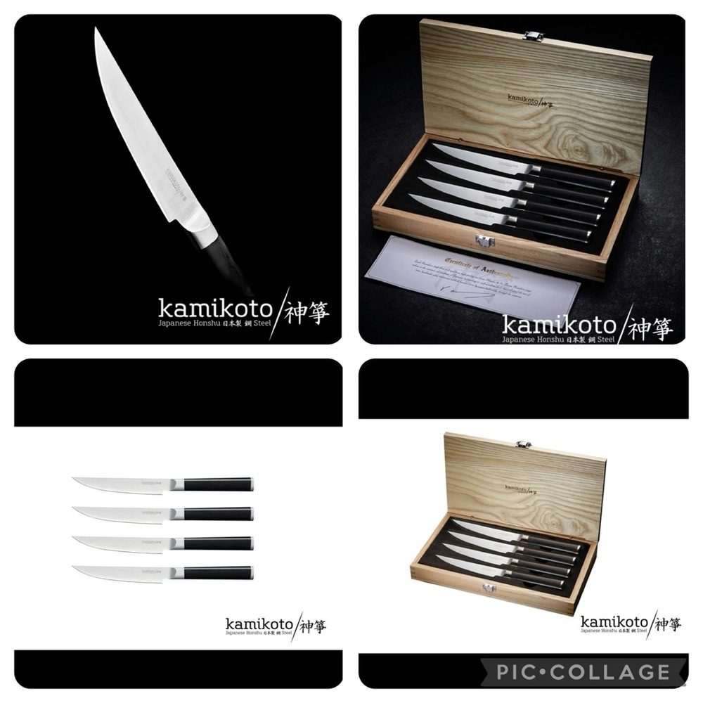 Kamikoto steak knives set of 4 New in box with certificate of authenticity